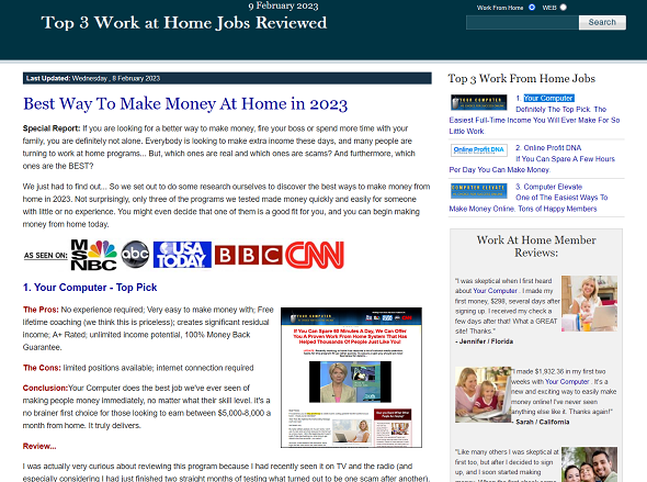Top 3 Work At Home Jobs Reviewed
